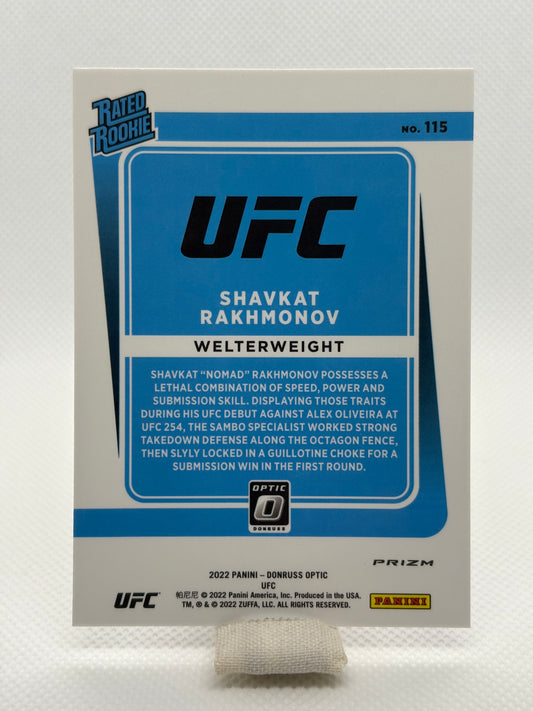 Shavkat Rakhmonov Blue Prizm Rated Rookie RC | 2022 Panini Donruss Optic UFC
