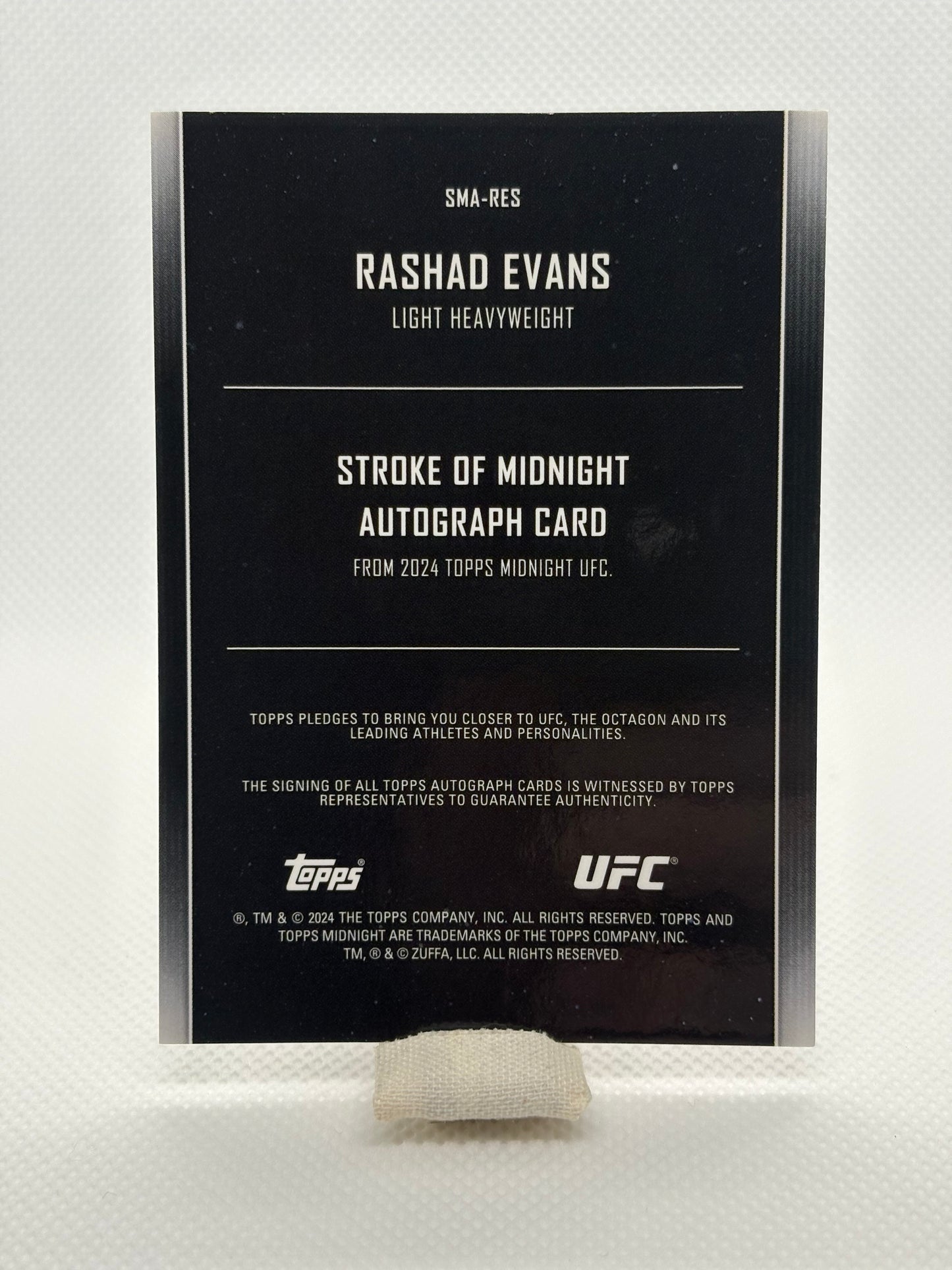 Rashad Evans Stroke of Midnight Auto | 2024 Topps Midnight UFC
