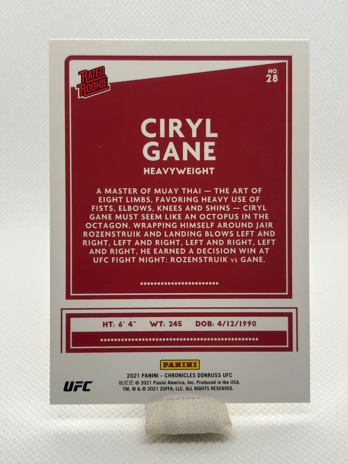 Ciryl Gane Rated Rookie Pink Parallel RC | 2021 Panini Chronicles Donruss UFC