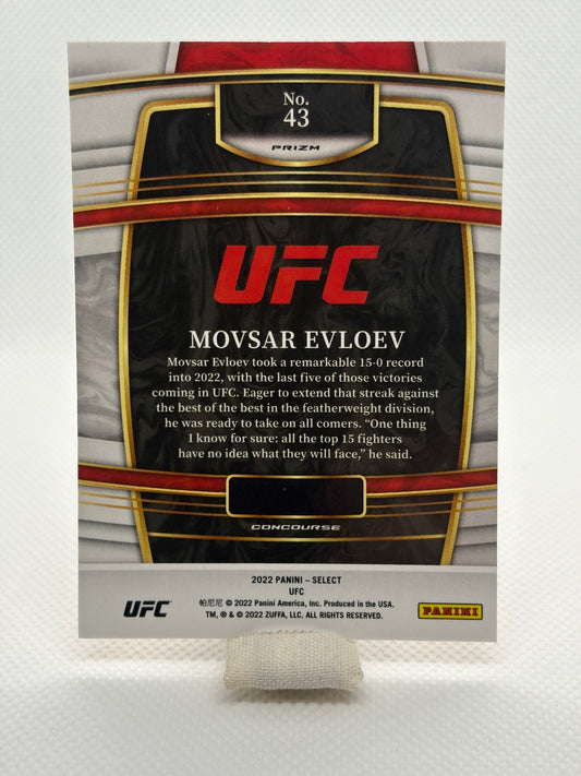 Movsar Evloev Gold Prizm RC Concourse #43 | 2022 Panini Select UFC