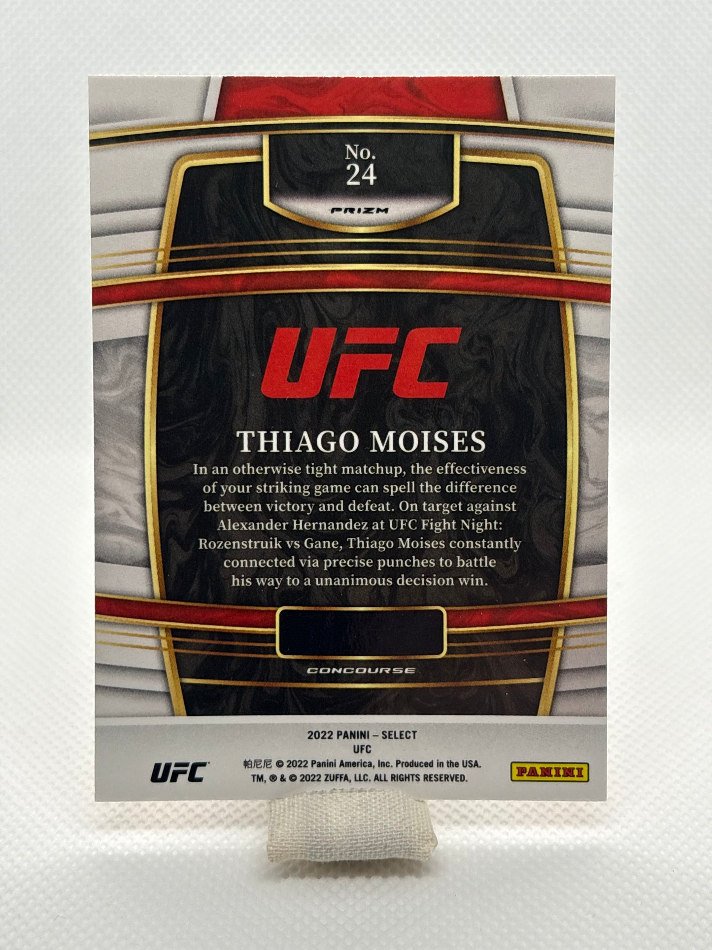 Thiago Moises Gold Prizm RC Concourse #24 | 2022 Panini Select UFC