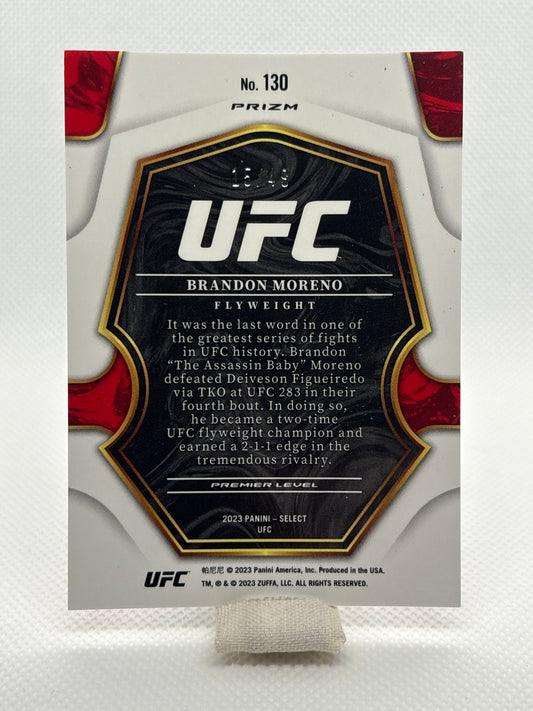 Brandon Moreno Premier Level Prizm #130 15/49 | 2023 Panini Select UFC