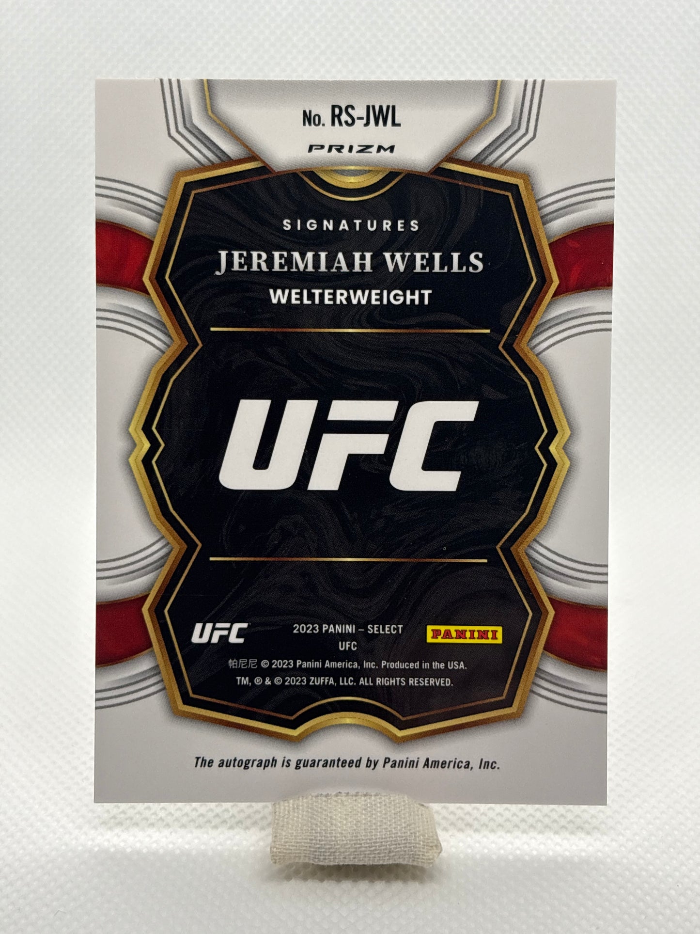 Jeremiah Wells Signatures Prizm RC Auto #RS-JWL | 2023 Panini Select UFC