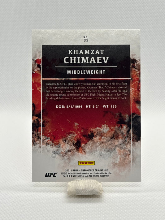 Khamzat Chimaev Origins Rookie Card RC #32 | 2021 Panini Chronicles UFC