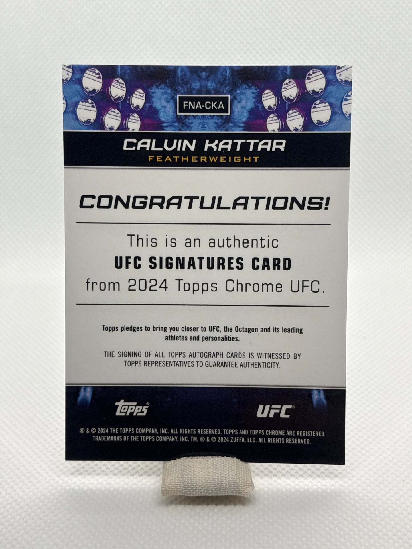 Calvin Kattar UFC Signatures Auto #FNA-CKA | 2024 Topps Chrome UFC
