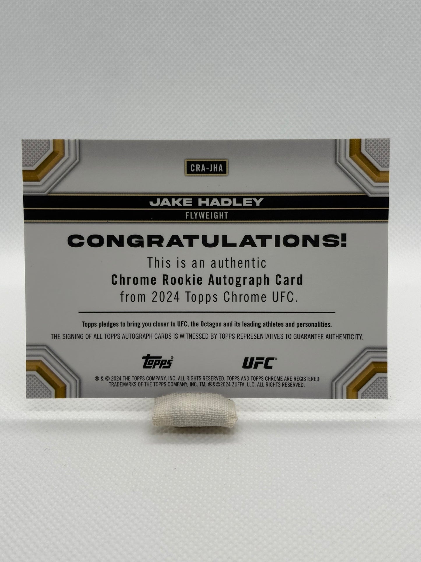 Jake Hadley Chrome Rookie Auto RC #CRA-JHA | 2024 Topps Chrome UFC
