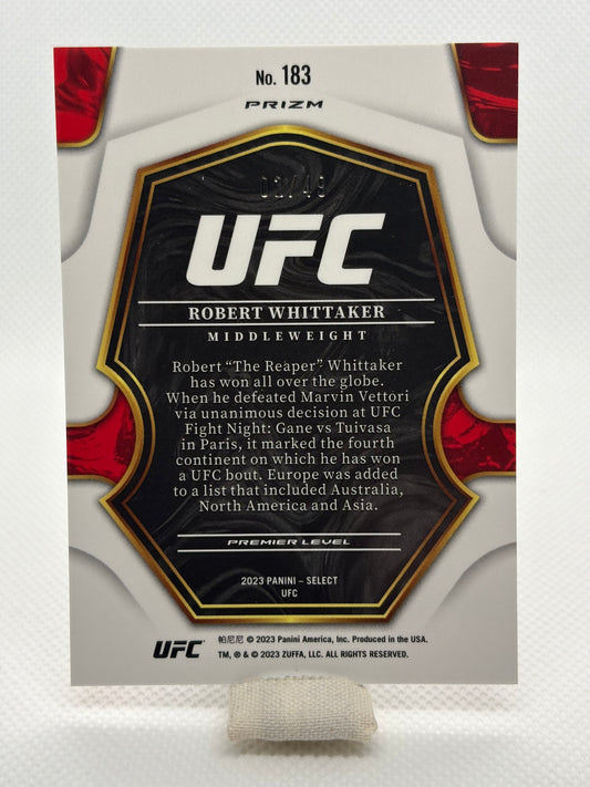 Robert Whittaker Premier Level Prizm #183 002/049 | 2023 Panini Select UFC