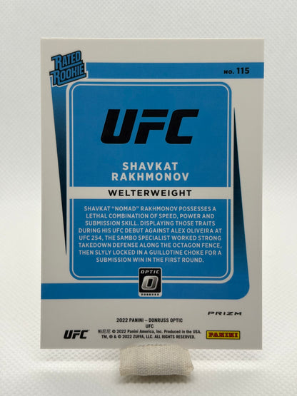 Shavkat Rakhmonov Blue Prizm Rated Rookie RC | 2022 Panini Donruss Optic UFC