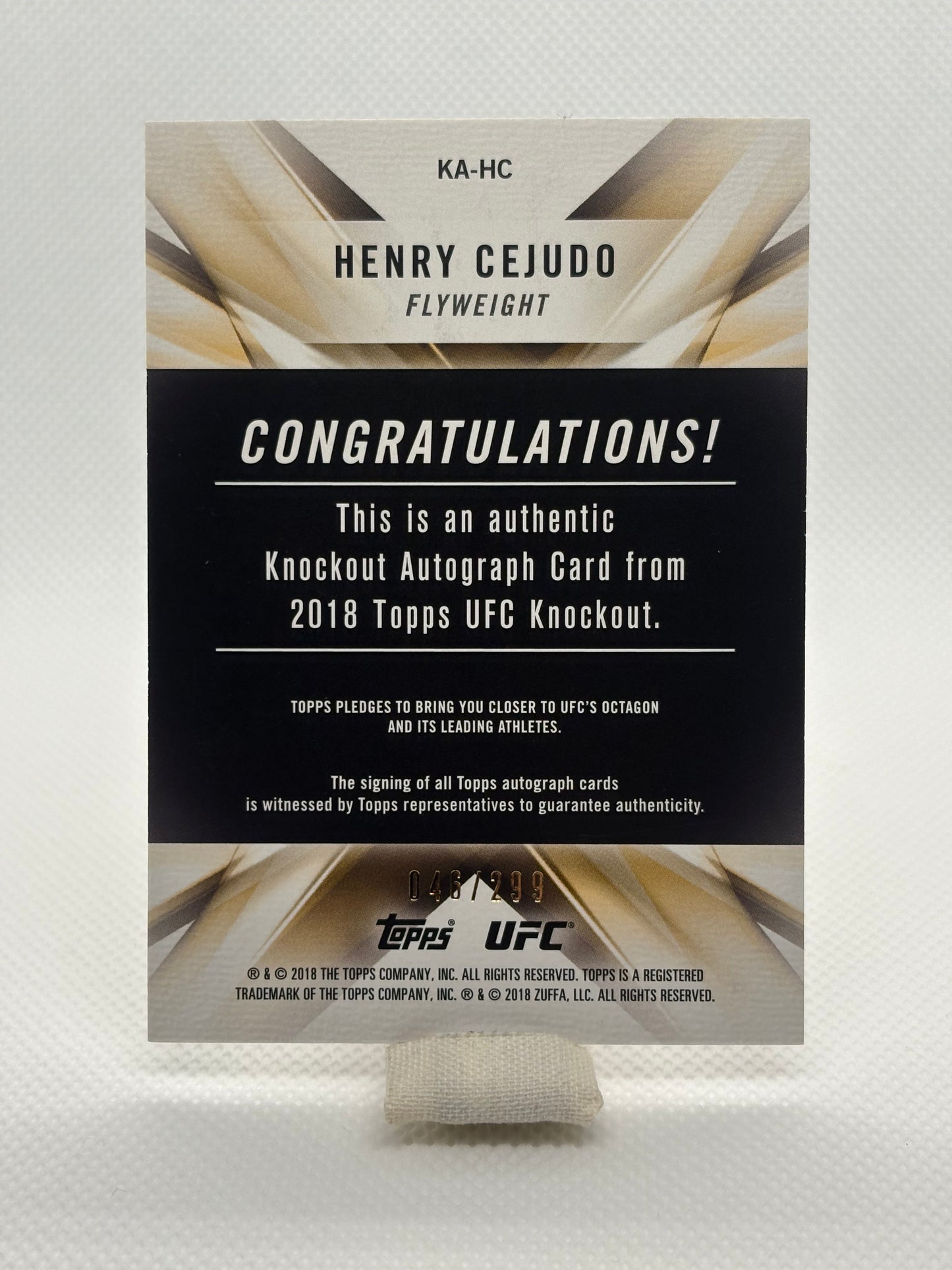 Henry Cejudo Knockout Auto /299 | 2018 Topps UFC Knockout