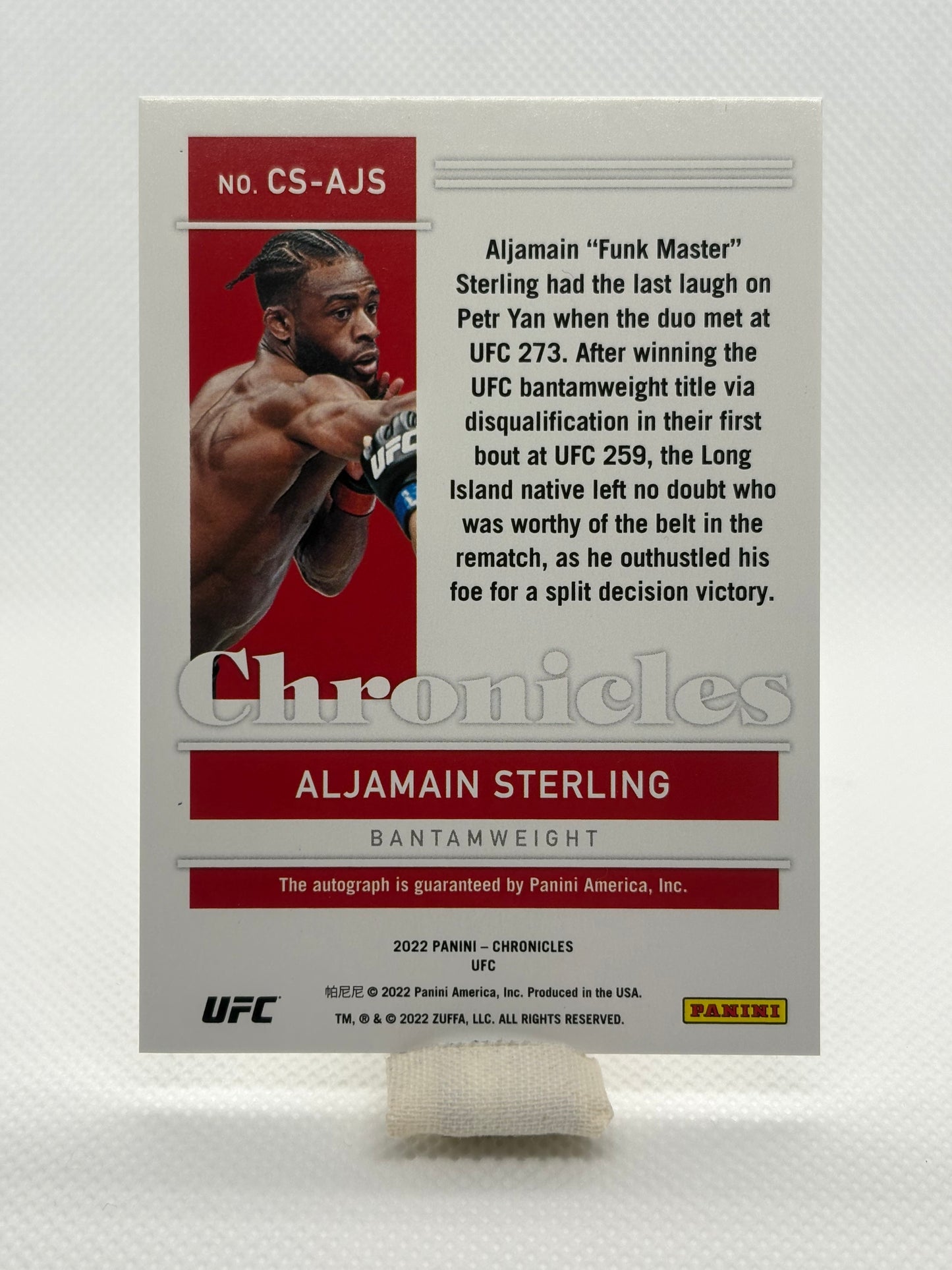 Aljamain Sterling Chronicles Signatures Auto | 2022 Panini Chronicles UFC