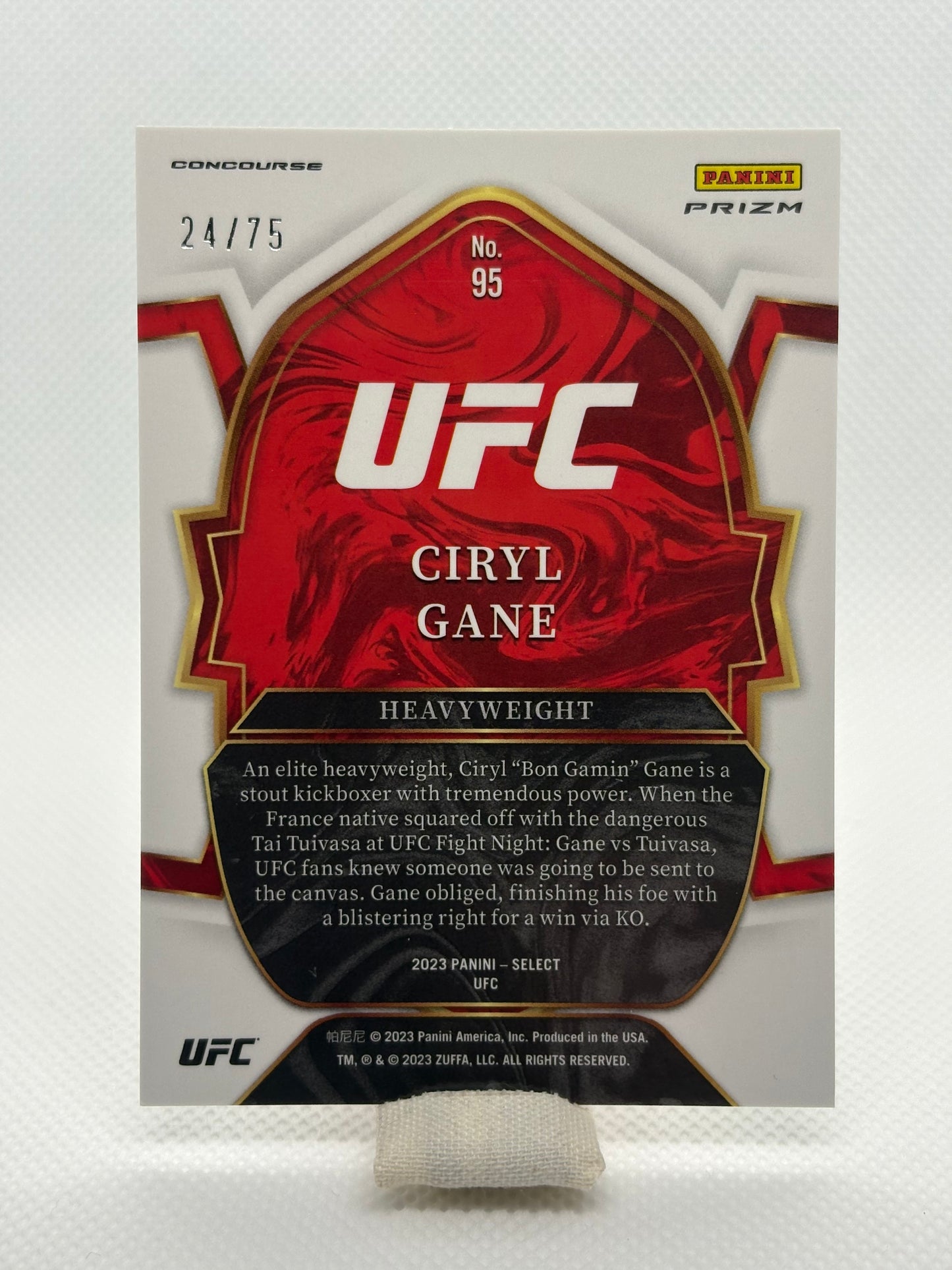 Ciryl Gane Concourse Green Prizm Numbered 24/75 | 2023 Panini Select UFC