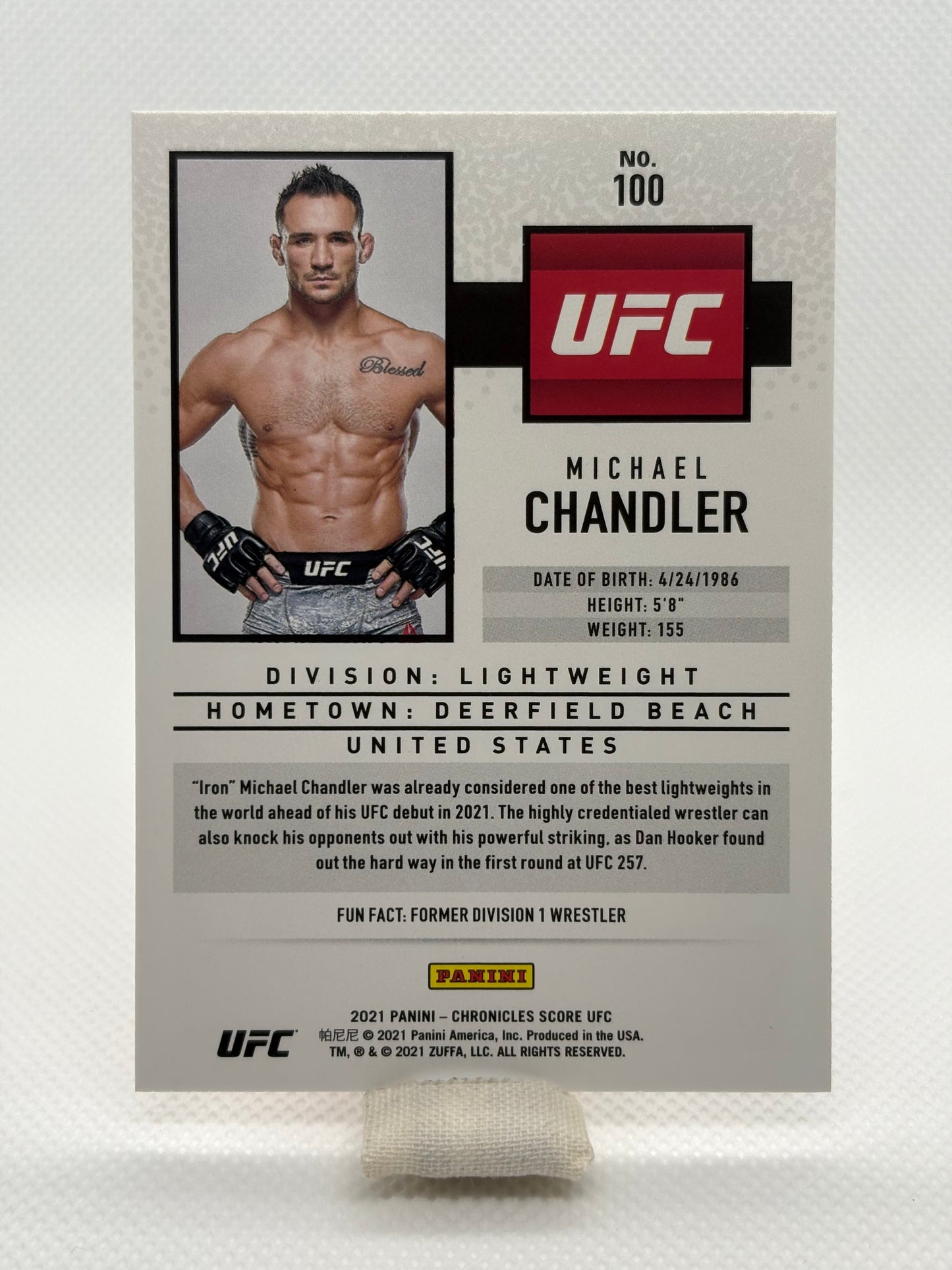 Michael Chandler Pink Parallel Score RC #100 | 2021 Panini Chronicles UFC