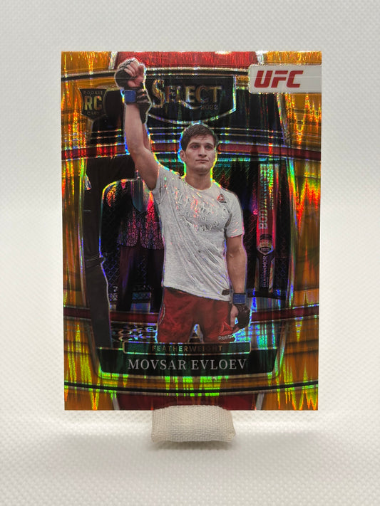 Movsar Evloev Gold Prizm RC Concourse #43 | 2022 Panini Select UFC