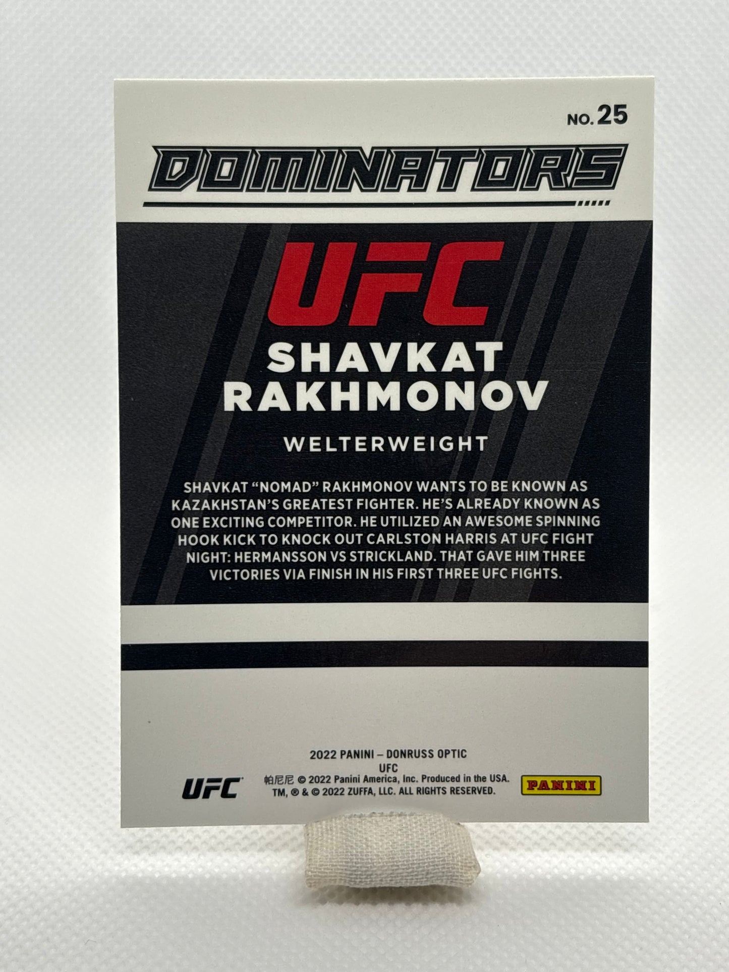 Shavkat Rakhmonov Dominators RC #25 | 2022 Panini Donruss Optic UFC