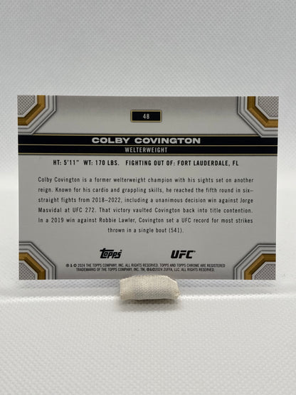 Colby Covington Blue Refractor 075/150 #48 | 2024 Topps Chrome UFC