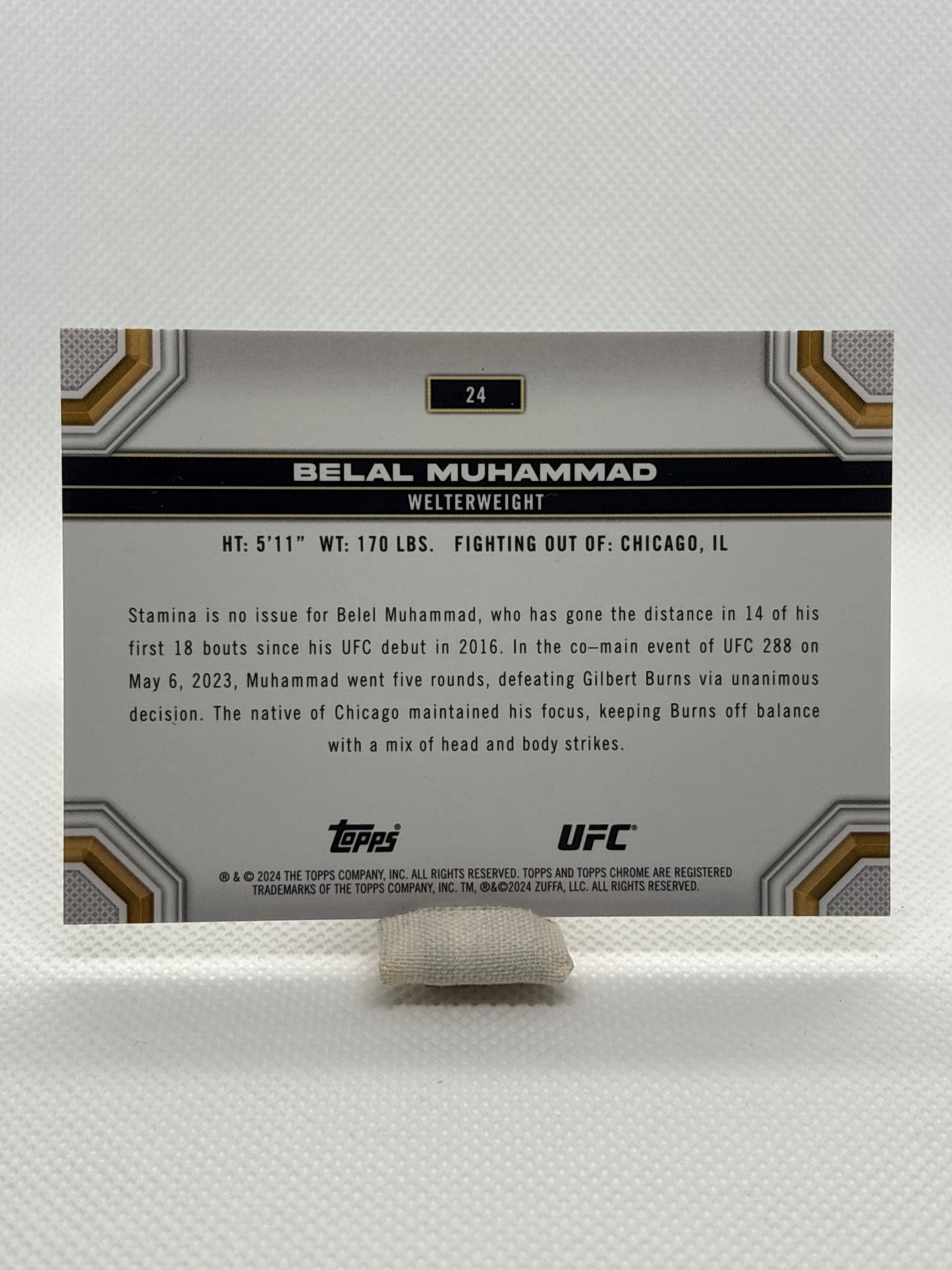Belal Muhammad Speckle Refractor 041/299 #24 | 2024 Topps Chrome UFC