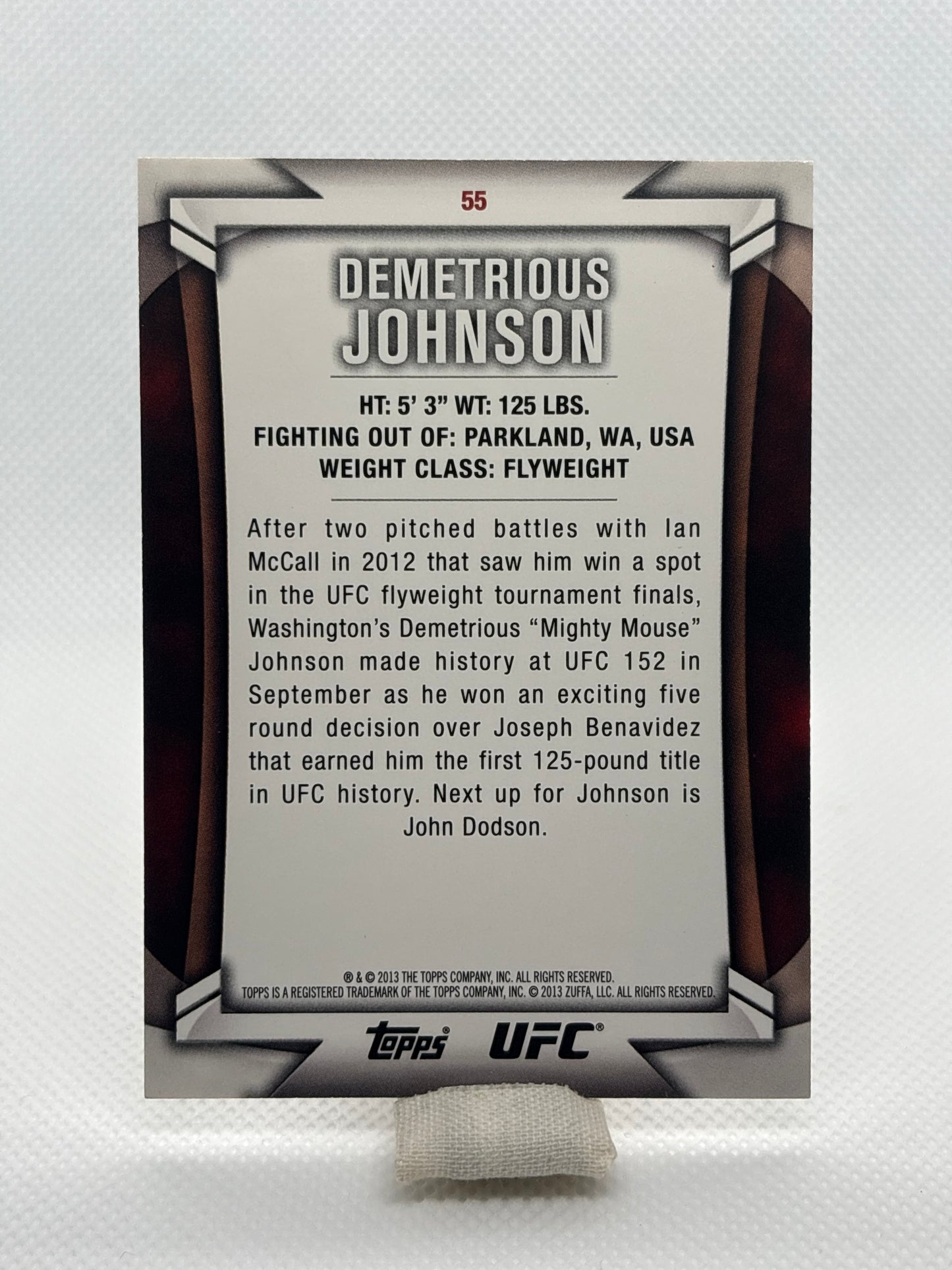 Demetrious Johnson Numbered 069/188 #55 | 2013 Topps UFC