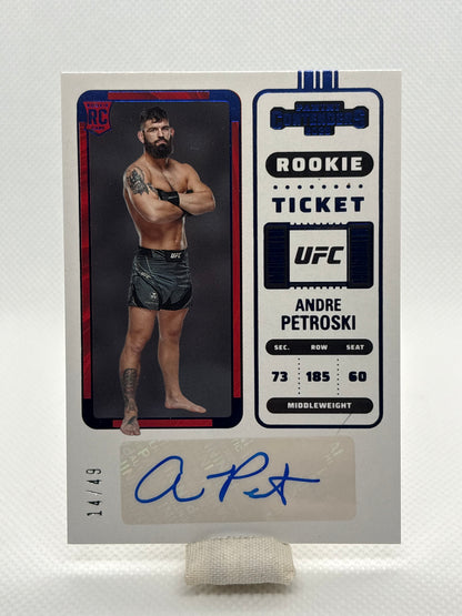 Andre Petroski Rookie Ticket Auto #RS-APR 014/049 | 2023 Panini Chronicles Contenders UFC