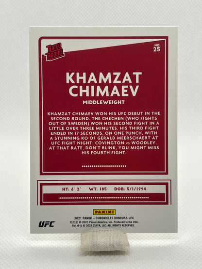 Khamzat Chimaev Rated Rookie RC #25 | 2021 Panini Chronicles Donruss UFC