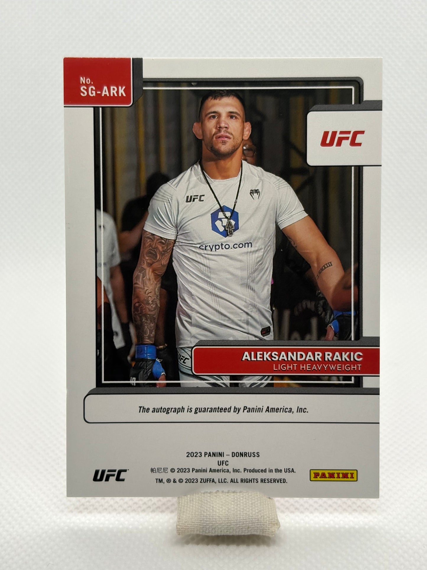 Aleksandar Rakic Signature Series Auto #SG-ARK | 2023 Panini Donruss UFC