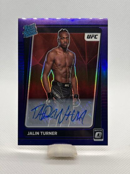 Jalin Turner Rated Rookie Auto Purple Holo Prizm RC #114 | 2022 Panini Donruss Optic UFC