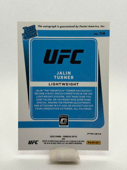 Jalin Turner Rated Rookie Auto Purple Holo Prizm RC #114 | 2022 Panini Donruss Optic UFC