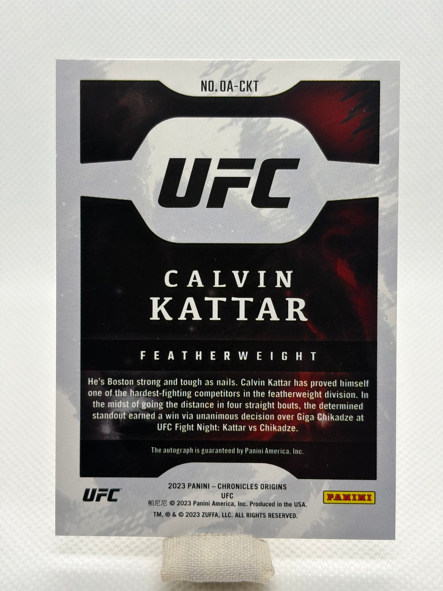 Calvin Kattar Origins Auto #OA-CKT | 2023 Panini Chronicles Origins UFC