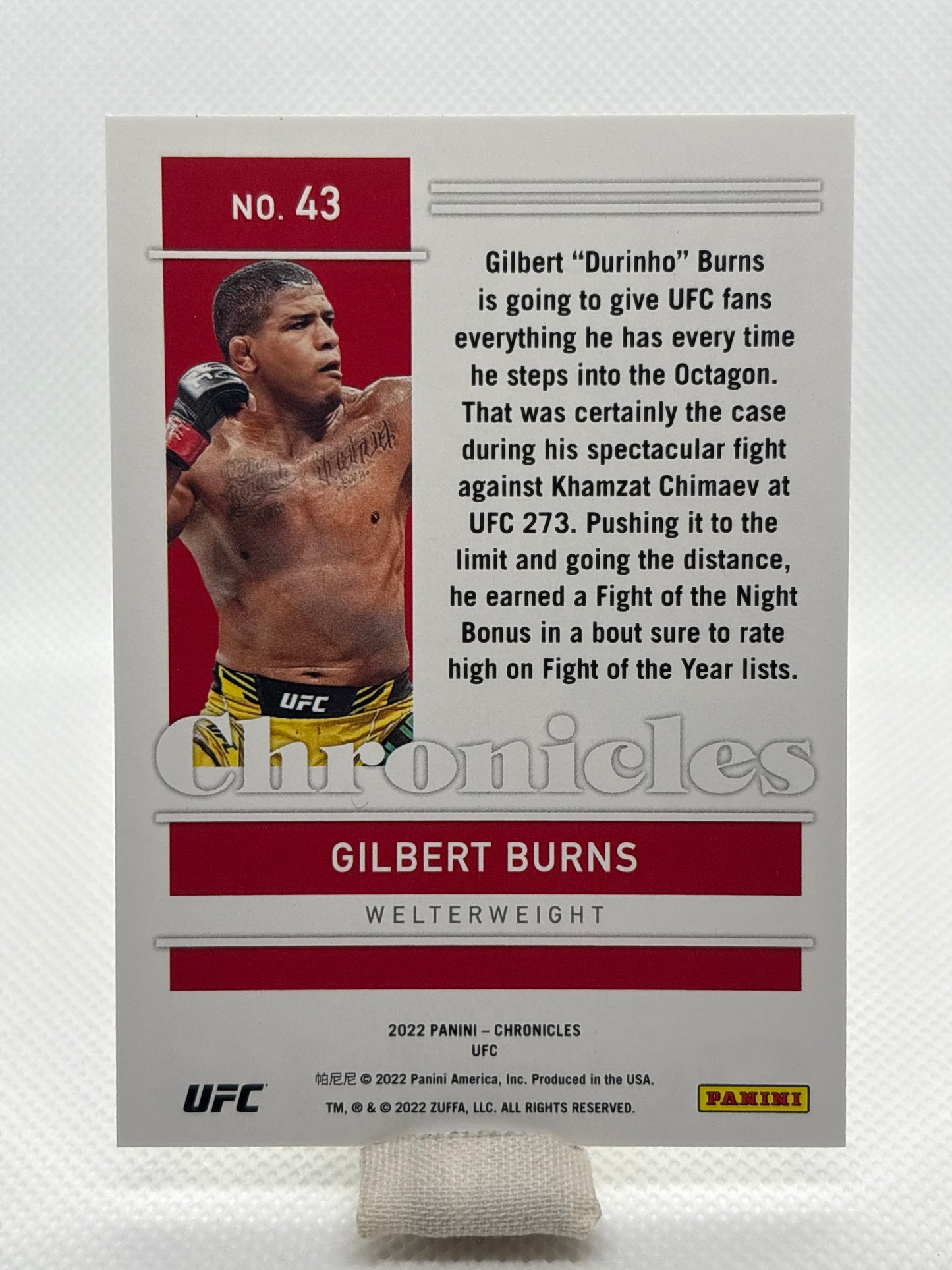 Gilbert Burns Chronicles #43 025/099 | 2022 Panini Chronicles UFC