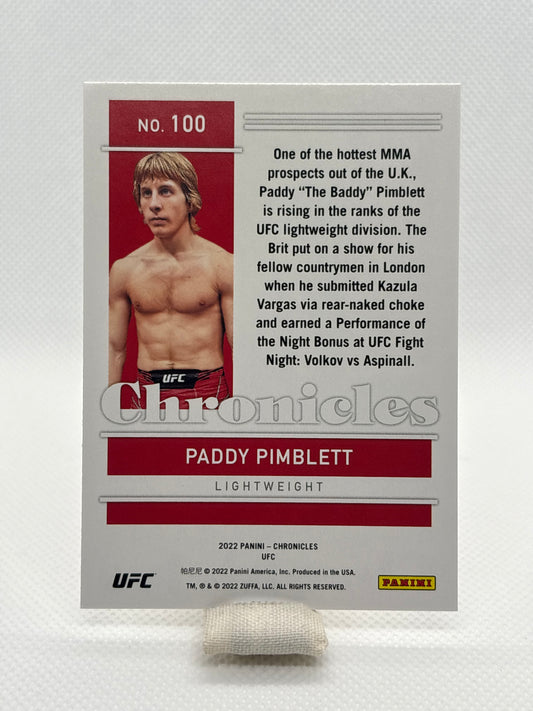 Paddy Pimblett Chronicles RC #100 | 2022 Panini Chronicles UFC