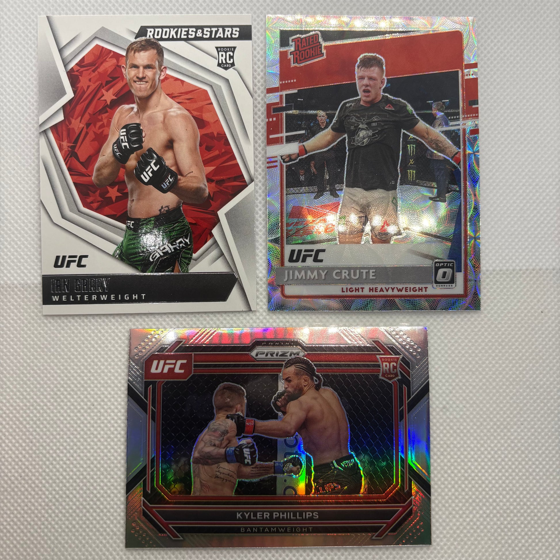 UFC rookie card spread — at least 3 rookies per bundle